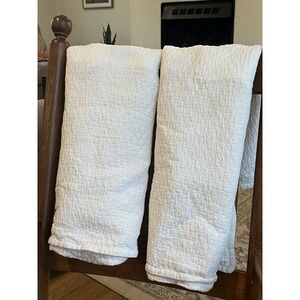 Restoration Hardware Pillow Shams Set Of 2 Standard Size Ivory Linen Cotton